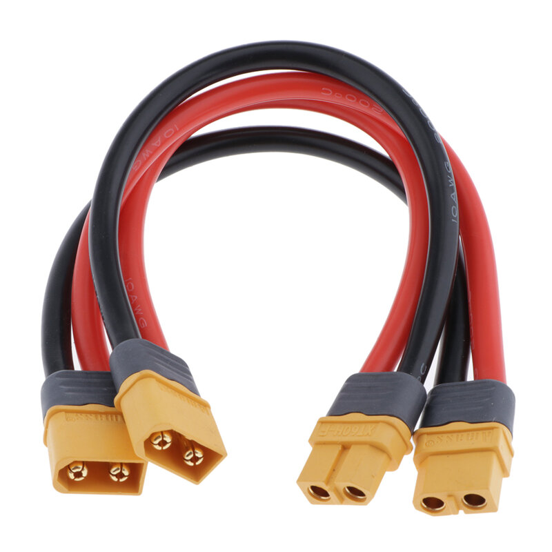 2pcs RC Battery Charger 10AWG XT60 Plug Extension Wire Cable Male/Female Connector Adapter