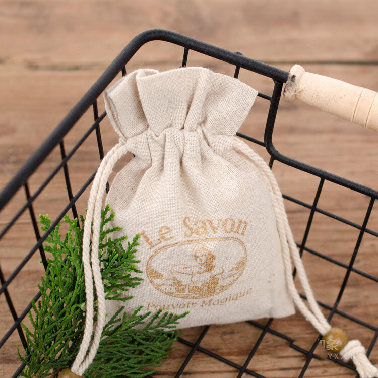 ECO Friendly Cotton Linen Favor Bags Custom Logo Drawstring Bag Jewelry/Makeup/Candy Packaging Wedding/Party Gift Bag