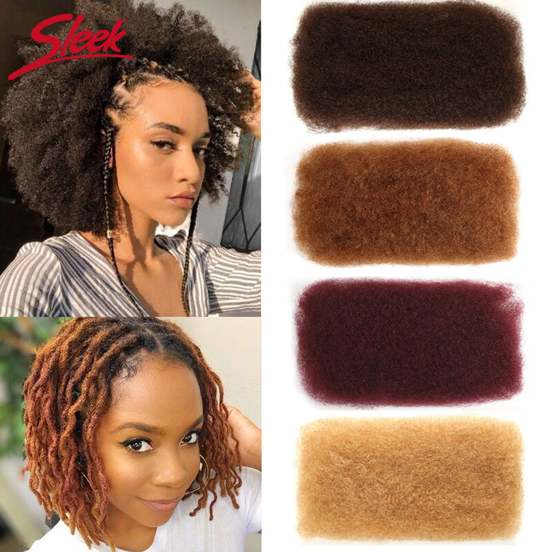 Elegante cabello brasileño Remy Afro rizado a granel, cabello humano para trenzado, 1 paquete de 50g por pieza, trenzas de Color Natural, sin trama