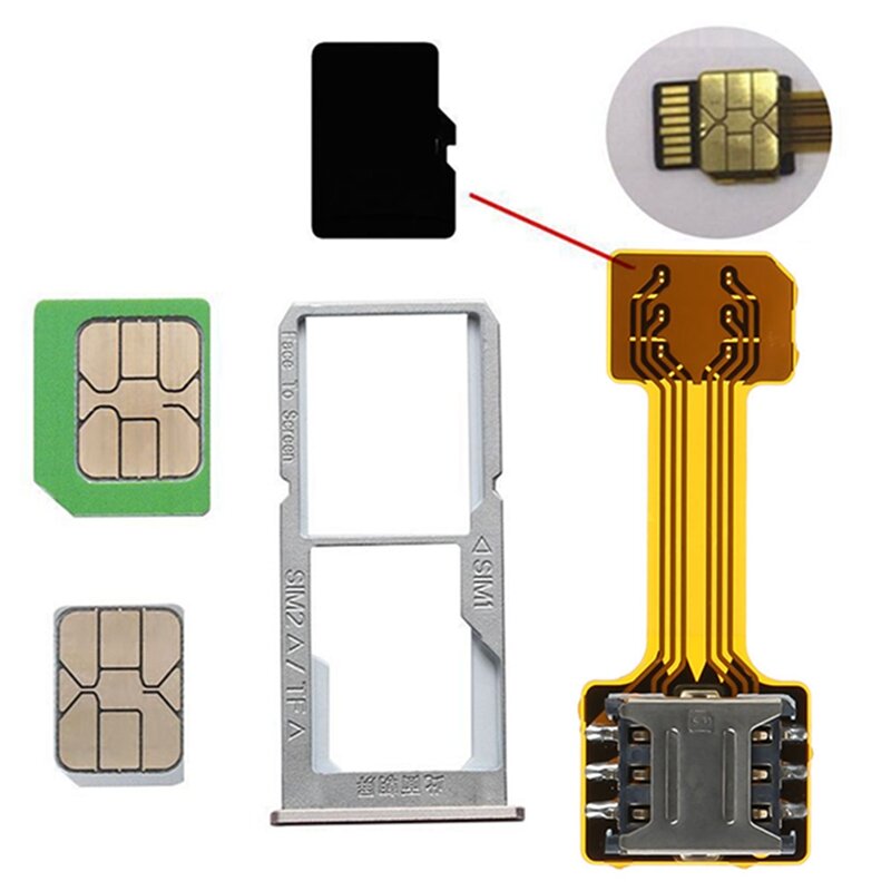 유니버설 TF 하이브리드 더블 듀얼 SIM 카드 마이크로 SD TF 어댑터 Extender 2 미니 나노 안드로이드 Xiaomi