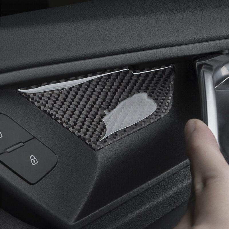 Auto Innere Tür Schüssel Aufkleber Dekoration Abdeckung Trim Für Audi A3 8Y 2021 Innen Türklinke Handgelenk Carbon Faser Zubehör