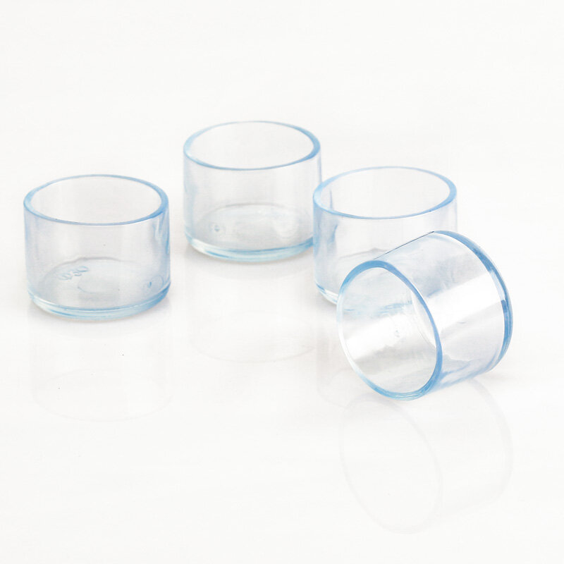Round/Rectangle/Square Rubber Tube End Caps Cover Transparent Pipe Feet For Chair Table Furniture 16mm - 60mm