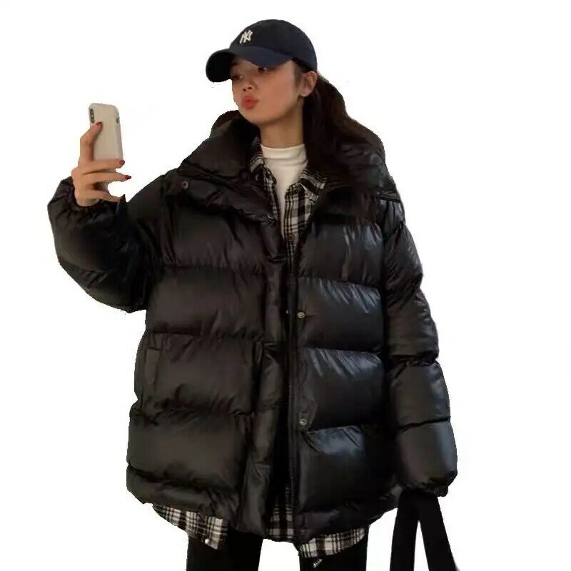 Abrigo acolchado de burbujas para mujer, ropa holgada, gruesa, cálida, de pan, versión coreana, salvaje, talla grande, Otoño e Invierno