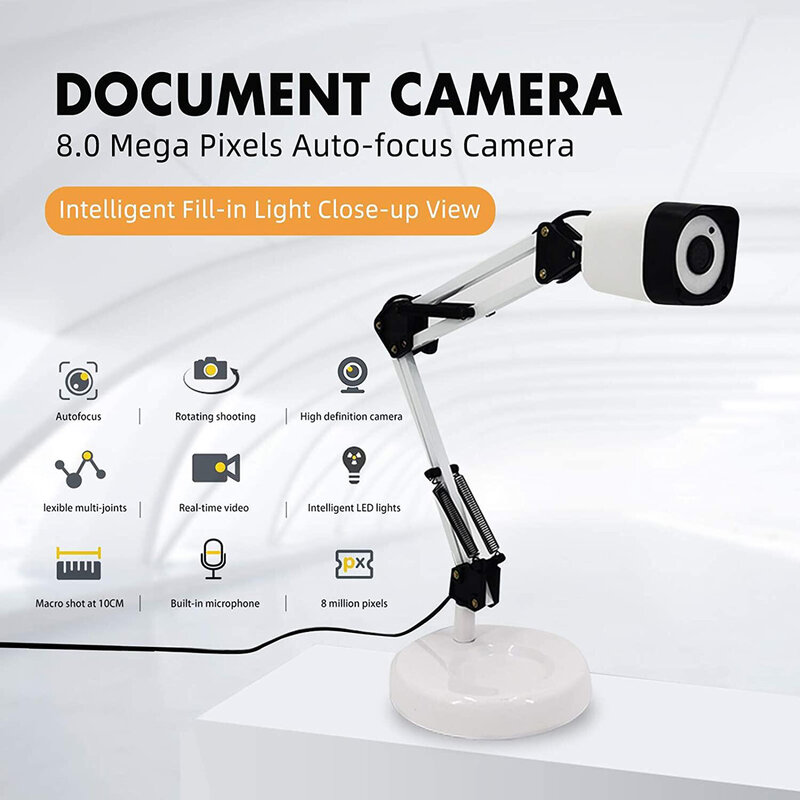 Nuovo Scanner per documenti 2 in 1 Webcam per fotocamera per documenti con messa a fuoco automatica e luce supplementare a LED 8 dimensioni di scansione A3 Mega-pixel per