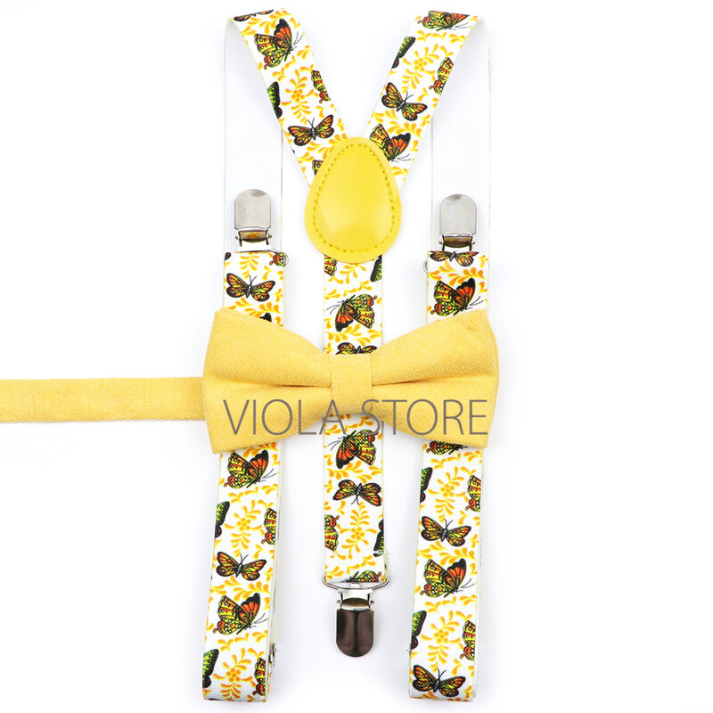 Sage Maple Solid 2.5cm bretelle elastiche morbido cotone velluto a coste papillon Set uomo bambini Brace regolabile accessorio per feste di matrimonio regalo