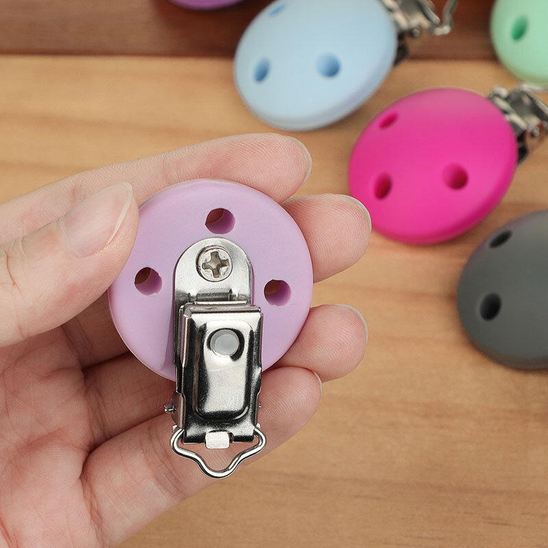 TYRY.HU-Pinzas redondas de silicona para chupete de bebé, accesorios de cadena para chupete, sin BPA, 5 unids/set por juego