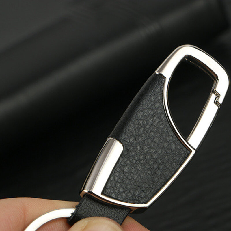 Auto Sleutelhanger Mode Creatieve Mannen Metalen Sleutelhanger Keyfob Sleutelhanger Duurzaam Auto Voertuig Accessoires Universal Silver