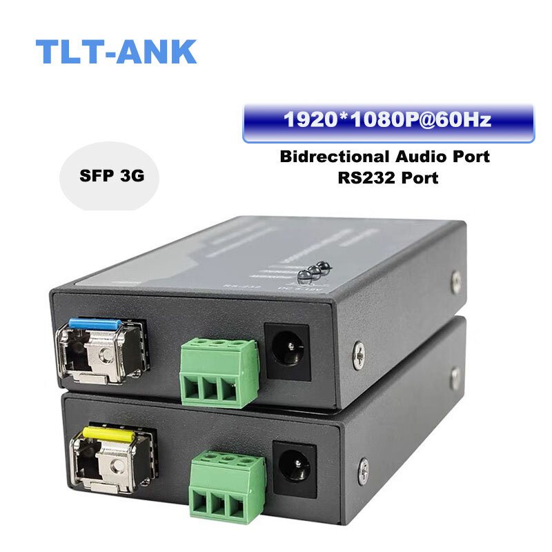 TLT-TECH 1080P HDMI Fiber Optic Converter สนับสนุน USB ควบคุม20Km Fiber Optical Extender Loop Out Over SC สายไฟเบอร์