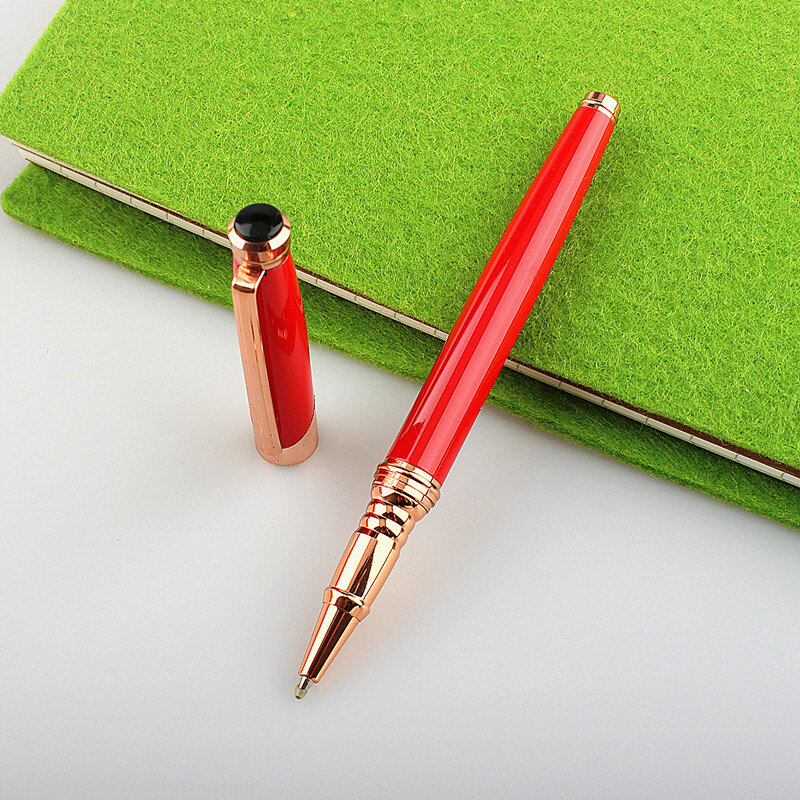 1 pçs de luxo rolo esferográfica caneta metal material escolar escritório 0.5mm rollerball alta qualidade papelaria