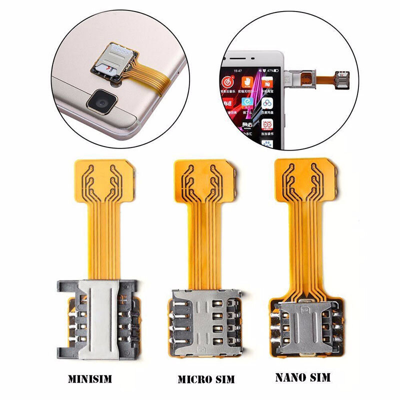 Card Extender Dual SIM Adapter Extension Cable Slot Durable For Mobile Phone Android For Xiaomi Redmi Samsung Huawei Wholesale