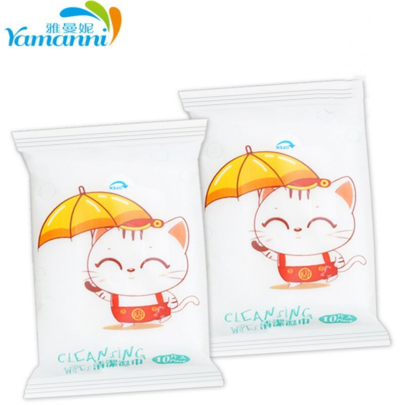 100 pièces 2019 Mini Portable soins du visage coton serviette bébé adulte jetable nettoyage tissu lingettes humides pour pour la santé de voyage en plein air