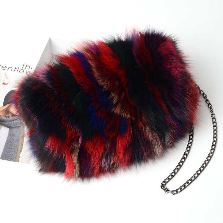 2020 moda zimowa torba z futerka ciepła torebka ciepła lisa futerka torba o dużej pojemności kobiet torba na ramię łańcucha włosy naturalne hurtownia