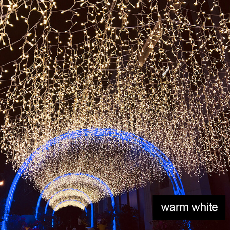 LED Lampu Tirai LED Tali 6M 216LED Es Natal Taman Pesta Pernikahan Dekoratif Peri Lampu Dekorasi Luar Ruangan