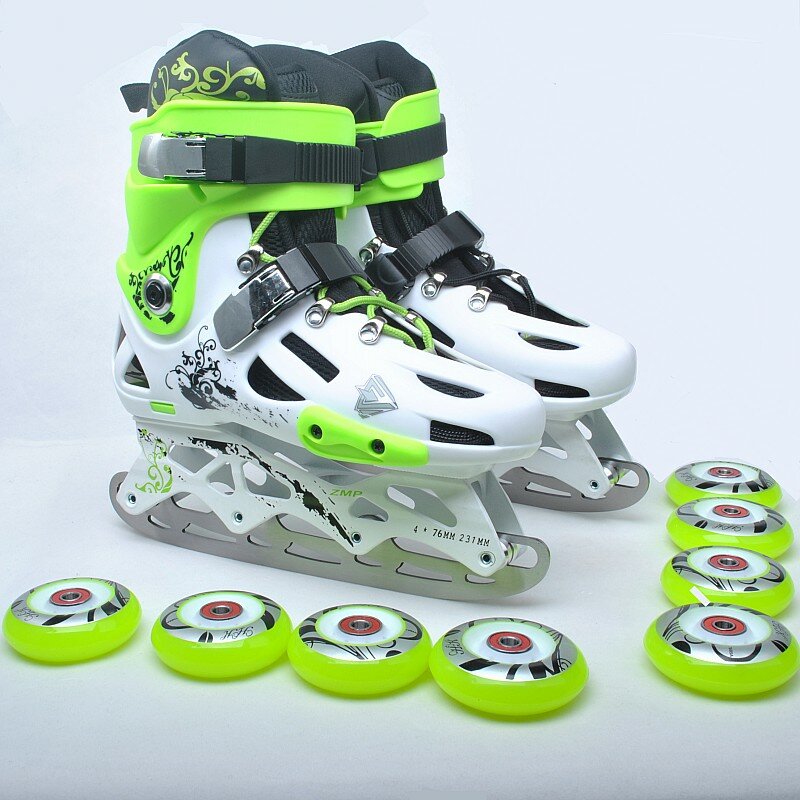 Schaatsen Roller Skate Ski Blade 3Mm Rvs Inline Figuur Ijshockey Skate Voor Volwassen Kid Size Ice-Schaatsen Volledige Set