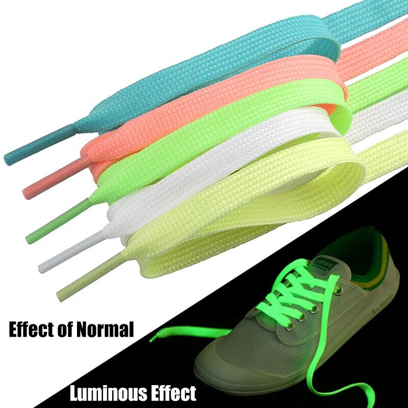 Cordones luminosos para zapatillas de deporte para hombres y mujeres, cordones deportivos que brillan en la oscuridad, reflectantes, 1 par