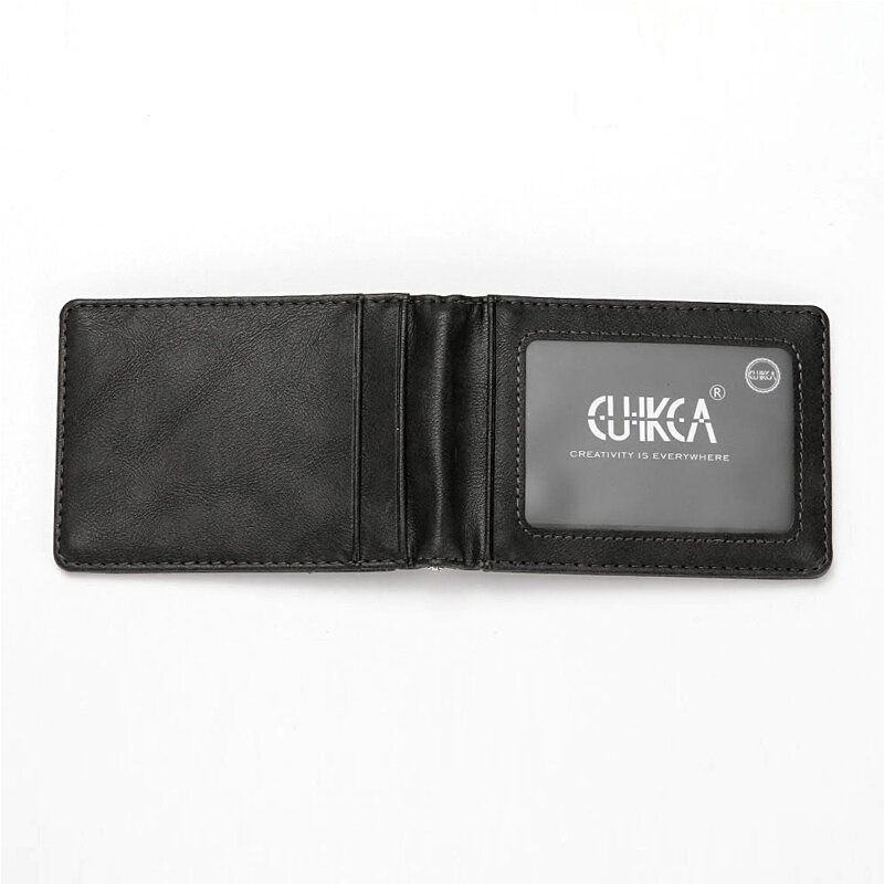 CUIKCA – portefeuille en cuir unisexe, porte-monnaie, Clip en métal, pour femmes et hommes