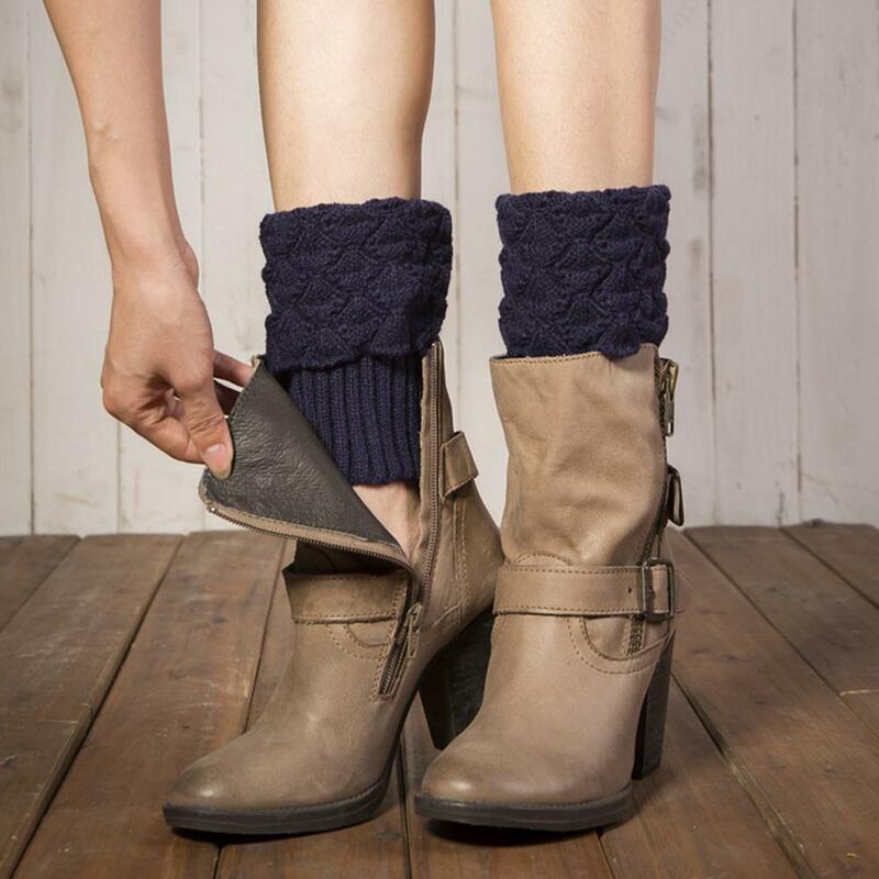 Boot ถุงเท้า-1คู่ถักโครเชต์ขาถักอุ่นอุ่นสั้น Boot Toppers สำหรับลูกสาวภรรยาสาวเพื่อนแม่ Keep Warm In