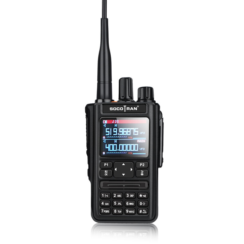 Socotran 6 bänder mit gps bluetooth air band uv 220-260mhz 350-390mhz 136-174mhz 400-520mhz scrambler fm vox dtmf walkie talkie