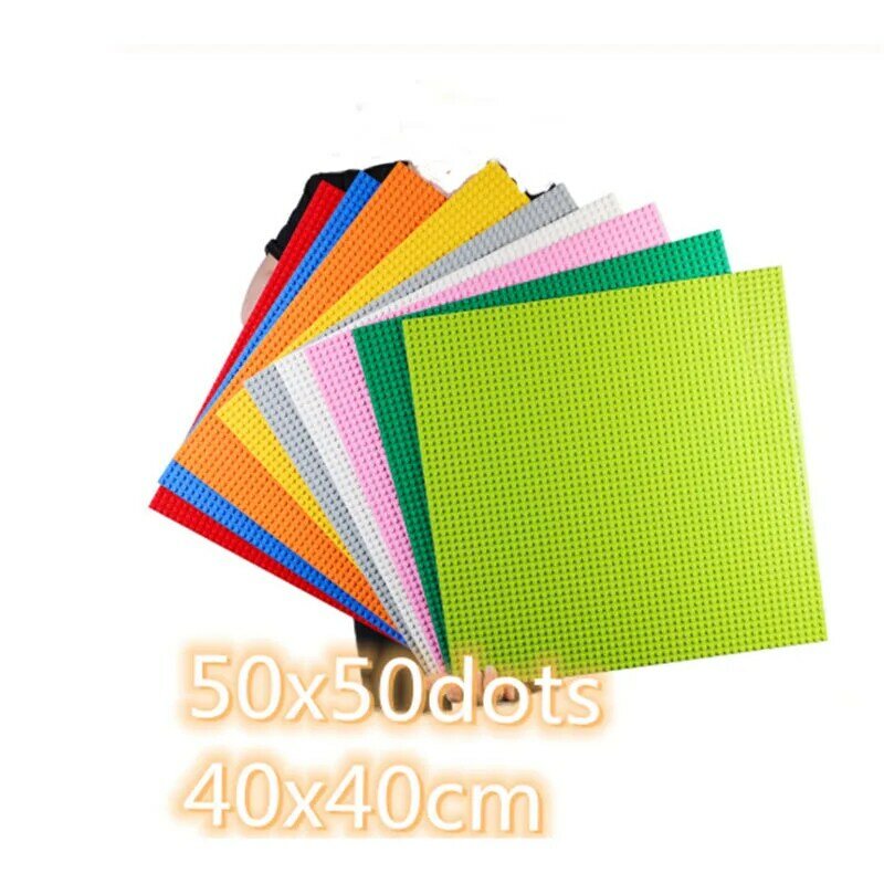 Placa base para bloques de ladrillos pequeños, placa Base de 40x40cm, compatible con la mayoría de las marcas, 50x50 puntos, 1 unidad