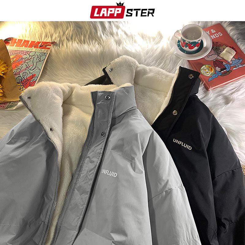 Парка LAPPSTER Мужская Флисовая, теплая уличная одежда в стиле Харадзюку, винтажная пузырьковая куртка в Корейском стиле, в японском стиле, зима 2023