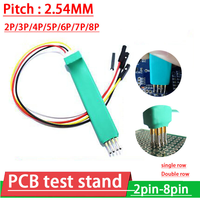Hand held 2.54mm PCB Test Stand programming Debug Download Burning Clip fixture pin STC ARM JTAG Tool Probe 2P 3P 4P 5P 6P 7P 8P