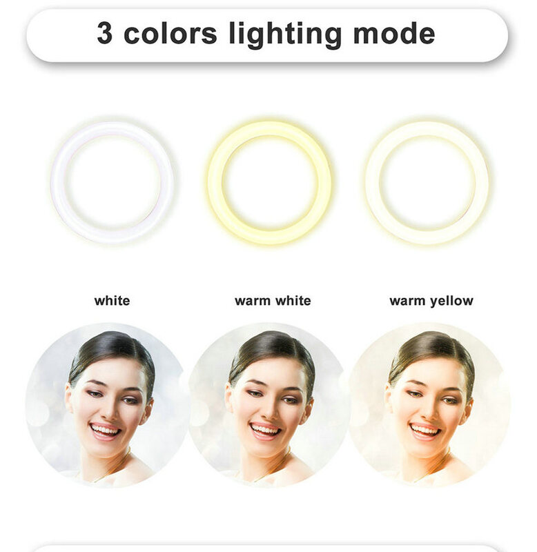 5ใน1 LED หรี่แสงได้ Studio 16ซม.แหวนไฟชุด W/ขาตั้งสามขาแต่งหน้าถ่ายภาพวิดีโอ Selfie Live Stream Beauty หลอดไฟ