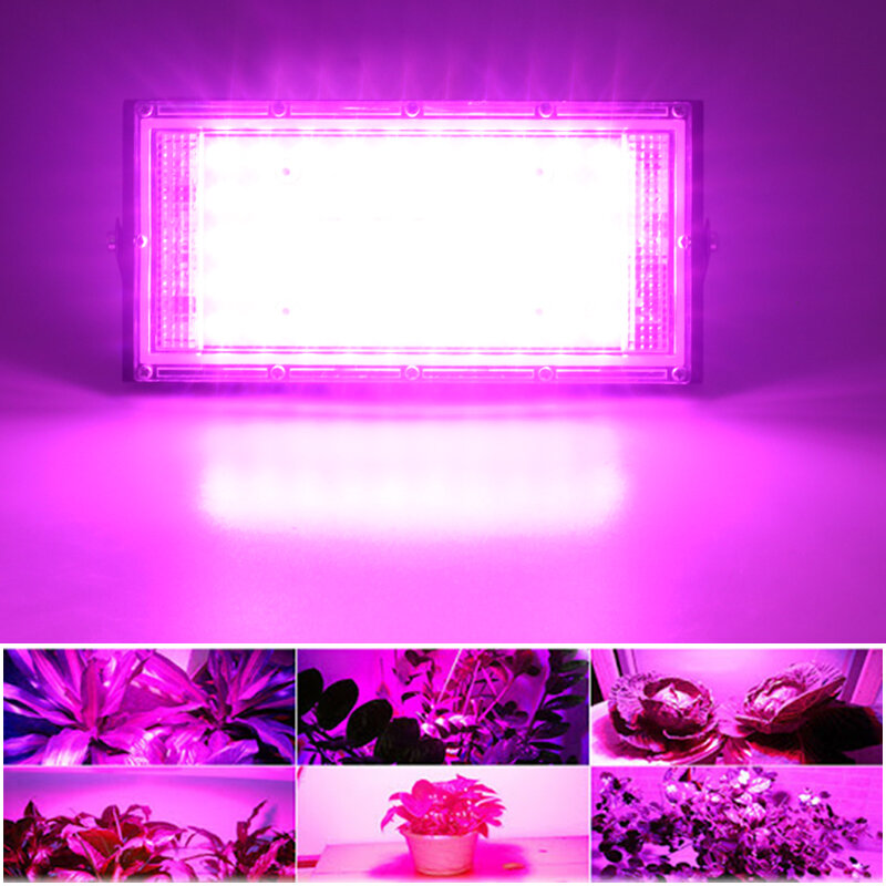 50 วัตต์ LED เติบโตไฟเต็มสเปกตรัม AC 220 โวลต์พืช Floodlight เรือนกระจกพืชไฮโดรโพนิพืชสปอตไล LED โคมไฟเจริญเติบโตของพืช