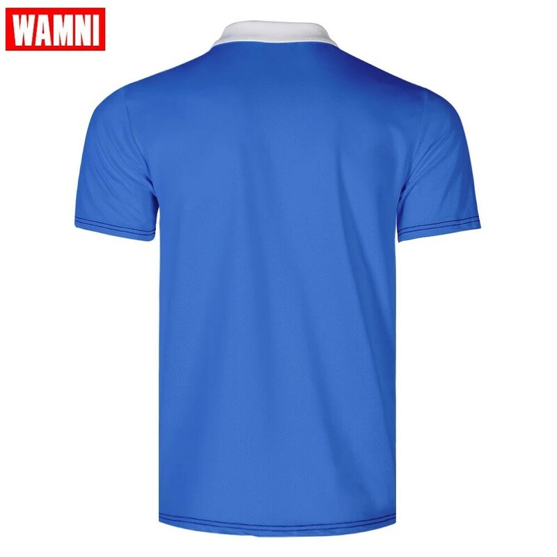 WAMNI tenis camiseta 3D negro Polo camisa Casual deporte a rayas cuello vuelto hacia abajo macho secado rápido alto Suelto polo de calidad
