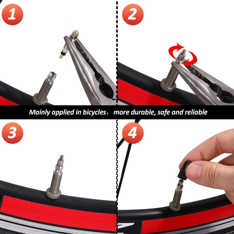 2 Pieces Valve Core Set Cycling Tires Tool Firmness Replacement Biking Part Presta Wear-resistance Cores Repair Kit 6pcs