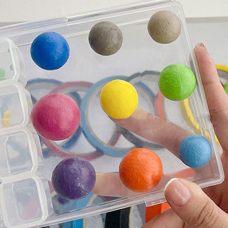Cinta de bola adhesiva para niños, juguete antiestrés de 10 piezas, 1,2 cm x 30m, DIY