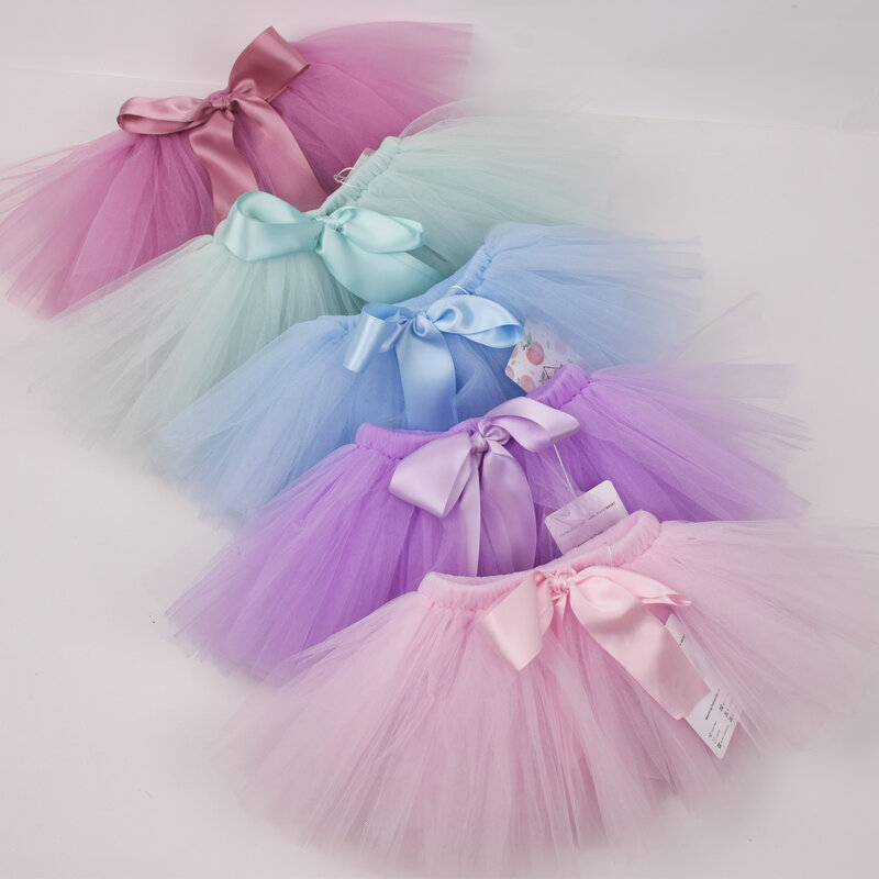 Conjunto de falda de tutú y Diadema para niñas recién nacidas, accesorios de fotografía para recién nacidos, conjunto de falda de tul esponjosa para bebés de 0 a 12 meses, 18 opciones de color