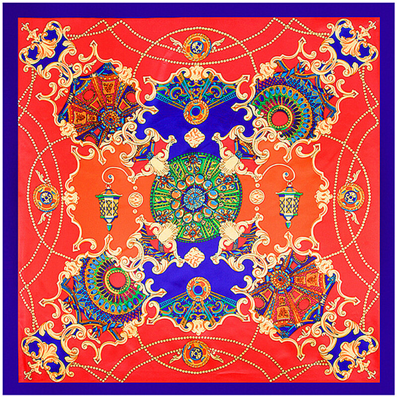 Шарф-тюрбан Женский, 90x90 см, большой квадратный, с принтом, квадратный шарф, платок