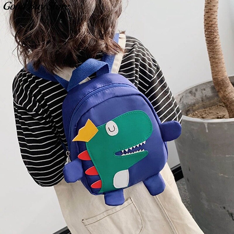 Mochila escolar de dinosaurio para niños, morral escolar de dibujos animados de animales en 3D, bolso de hombro