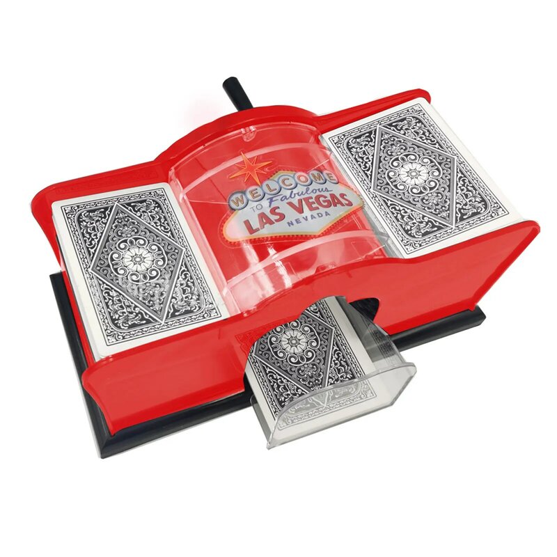 บัตรโป๊กเกอร์ Shuffler 23X11X11cm เกมกระดานมือ Cranked การ์ดเล่นเครื่อง Shuffler ตลกเกมครอบครัว Club หุ่นยนต์การ์ด Shuffler