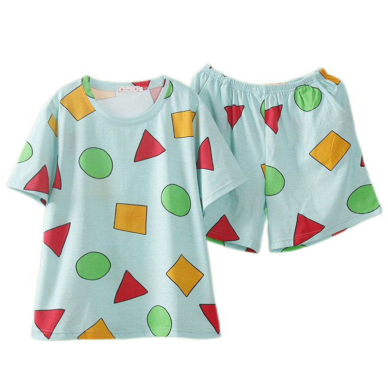 Pijama Sin Chan Man Pyjama Sinchan Katoen Zomer Korte Sets Japanse Pyjama Voor Koppels Man En Vrouw Nachtkleding 2021