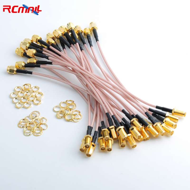 RCmall 20Pcs SMA Male to RPSMA Female RG316 Jumper Adapter Extension RF Pigtail Cable 15cm for WiFi Router