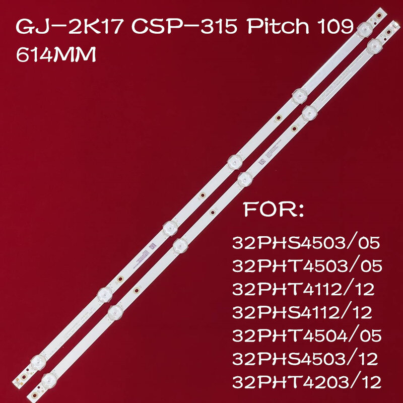 Strip lampu latar TV LED untuk CSP-315/05 Strip/05 32PHS4112/12 ShineOn M08-TP32030-0601N-4088C GJ-2K17 Pitch 109