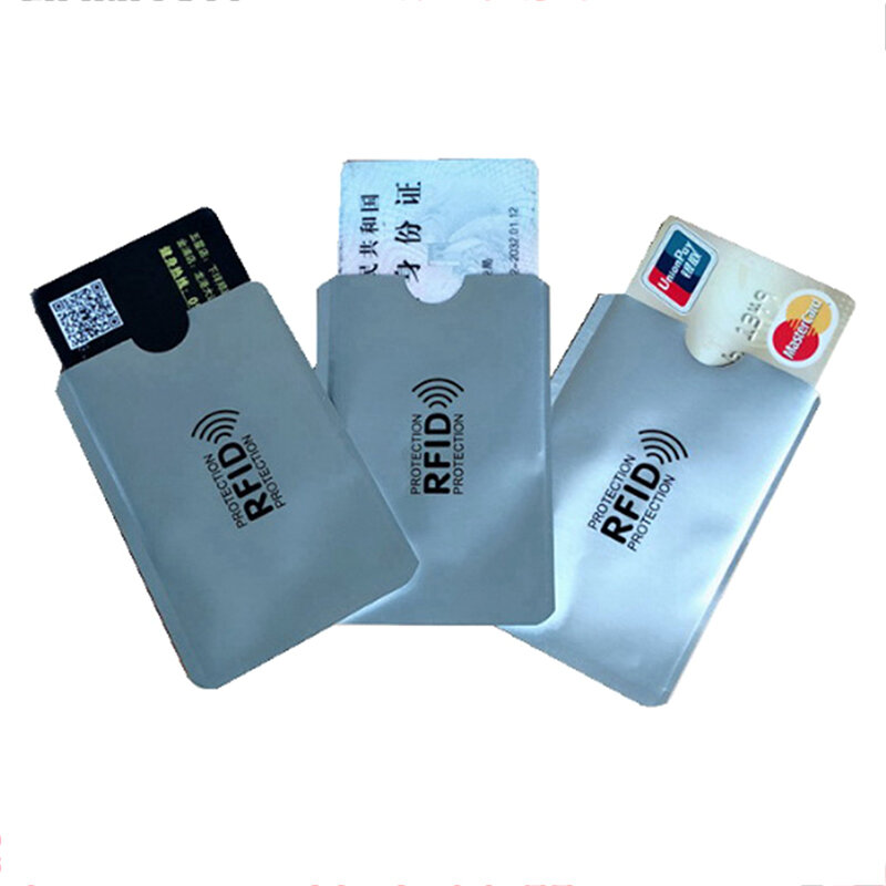 1/10/100 szt. Aluminiowa blokada futerał na karty Rfid NFC blokująca blokada czytnika karta bankowa zabezpieczająca etui na uchwyt metalowa etui na karty kredytowe