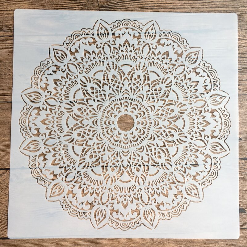 DIY Craft Mandala Mold para Pintura, Stencils, Stamped Photo Album, Cartão de Papel, Madeira, Tecido, Wall Stencil, Tamanho 30x30cm