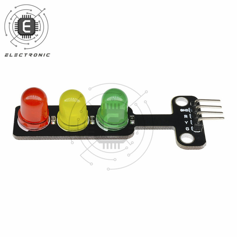 Mini módulo de semáforo de led, módulo de iluminação de led 5v com saída de sinal digital de brilho comum vermelho amarelo verde 5mm