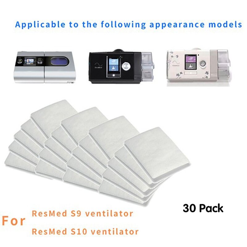 Filtri aria usa e getta 30 pezzi filtri di ricambio universali usa e getta Premium per Resmed Airsense 10 Aircurve10 S9 vendita al dettaglio