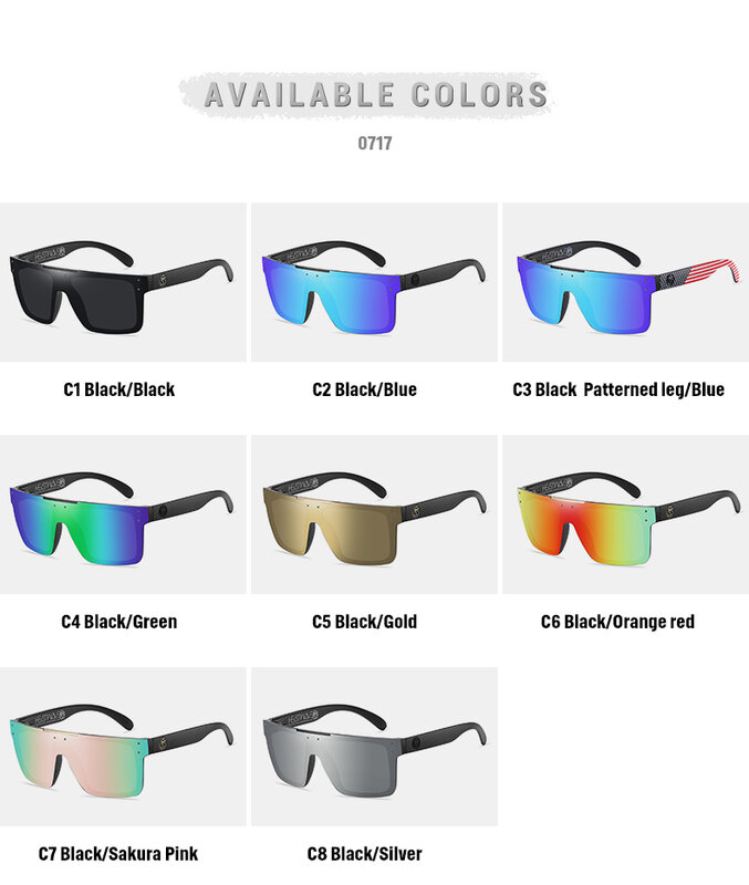 Lunettes de soleil carrées polarisées pour hommes et femmes, lunettes de soleil UV400, vague de chaleur, lentille conjointe, marque de luxe, haute qualité, nouveau
