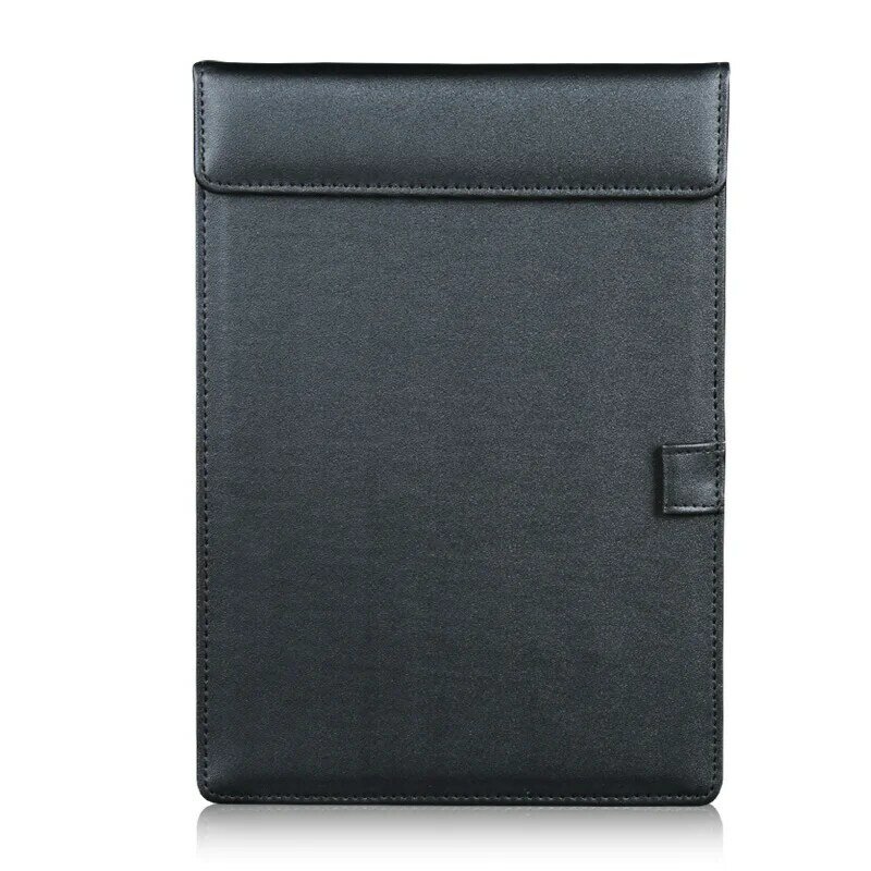 Klembord A5 Bestand Clip Papier Plaat Menu Map Hardboard Cover Pu Leather Pen Slot Black Notebook Schrijfbord Pad 26.5x18cm