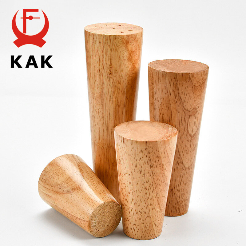 KAK Natural Solid Wood Furniture Leg Table Feets Wooden Cabinet Table Legs Fashion Furniture Hardware Replacement for Sofa Bed