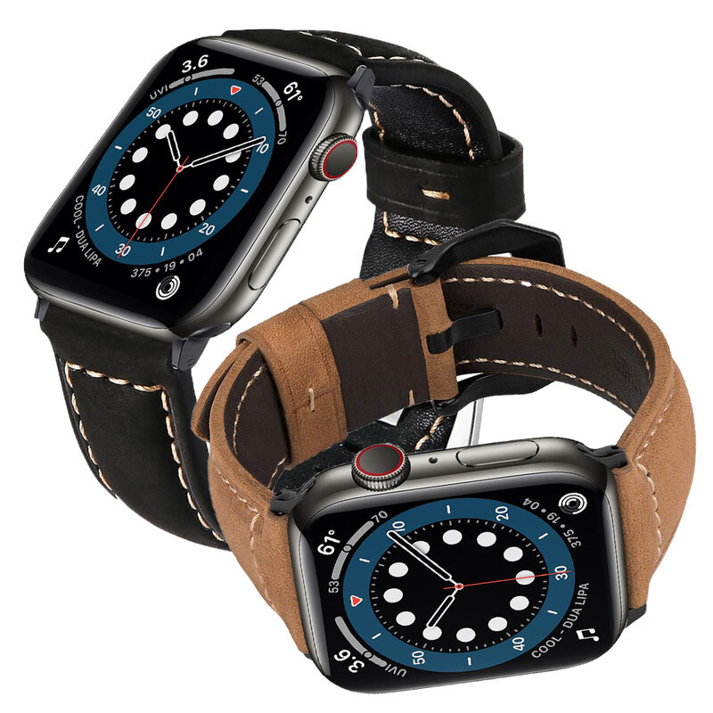 Bracelet de rechange en cuir pour Apple Watch 3, pour iWatch 6 SE série 5 4 44mm 40mm, pour Apple Watch 3 38mm 42mm