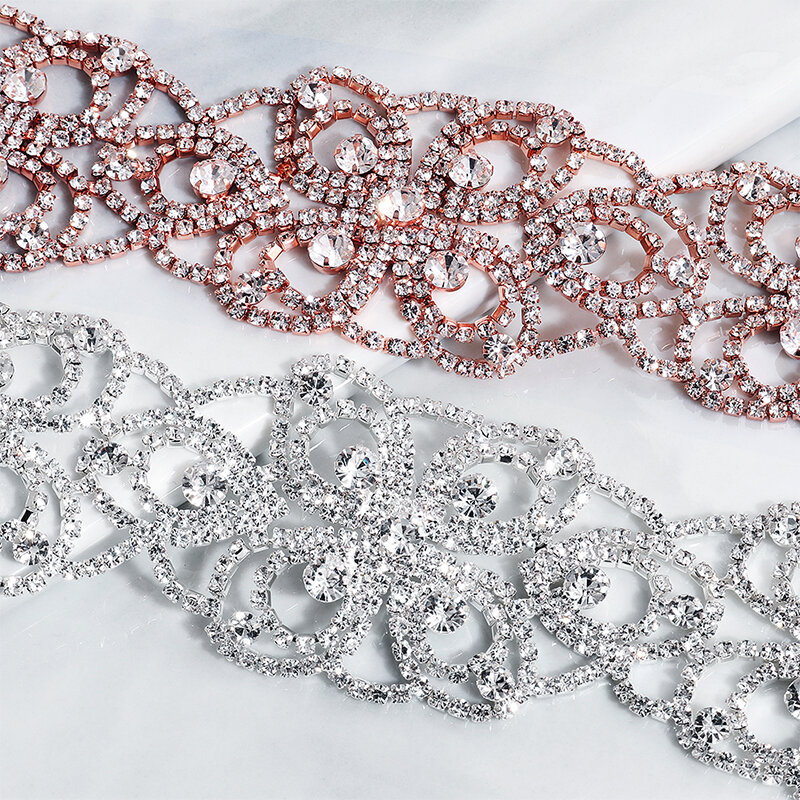 Miallo-cinturones y fajas de boda de cristal austriaco para mujer, faja para vestido, accesorios de joyería, flores de oro rosa, moda 2019