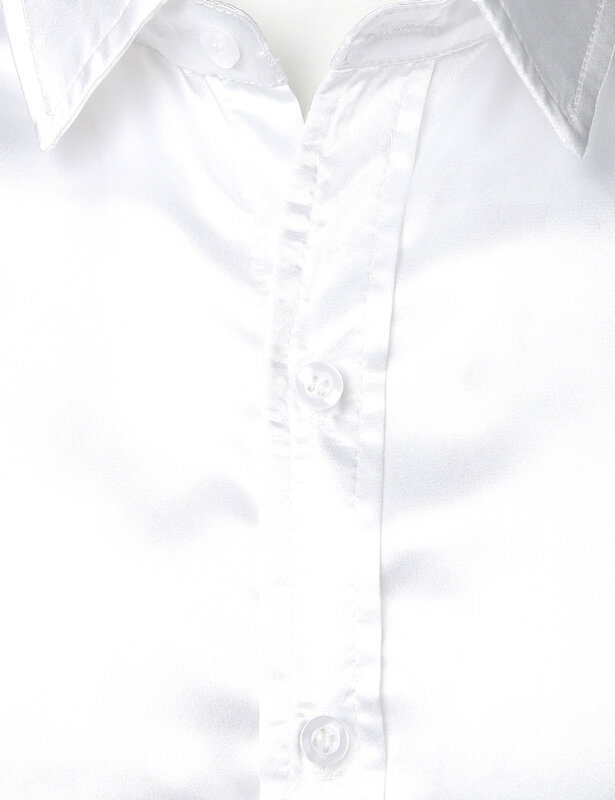 Wit Zijden Satijnen Smoking Shirt Heren 2023 Merk Lange Mouwen Getailleerd Heren Overhemden Trouwfeest Dans Heren Casual Shirt Chemise