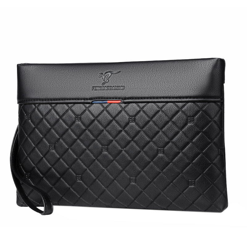 Men's Day Clutch Envelop iPad Case Bag Male Business Travel Bag Multi Functional Man's Bag, Black & Brown