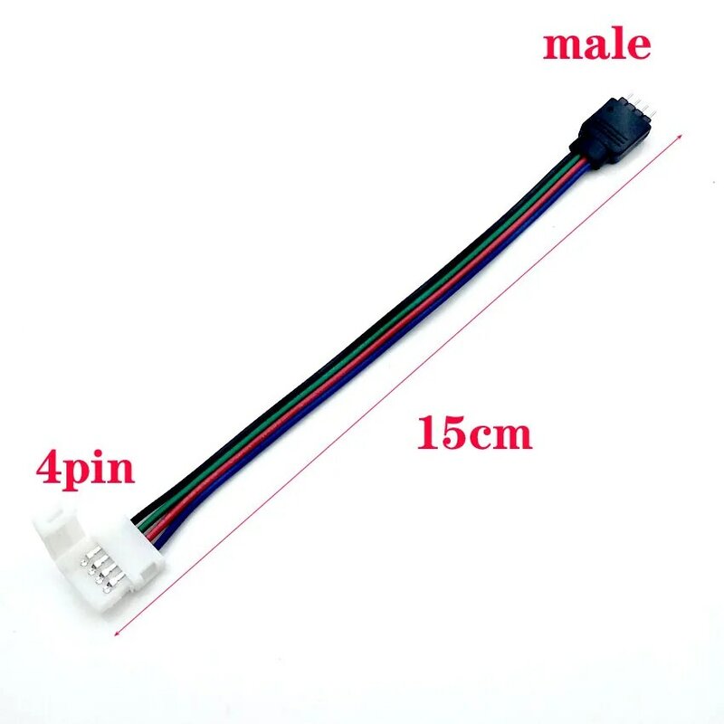 Cable adaptador de conector macho y hembra para tira de luces LED RGBW, 4 pines, 5 pines, SMD, 5050, 3528, 5 unidades
