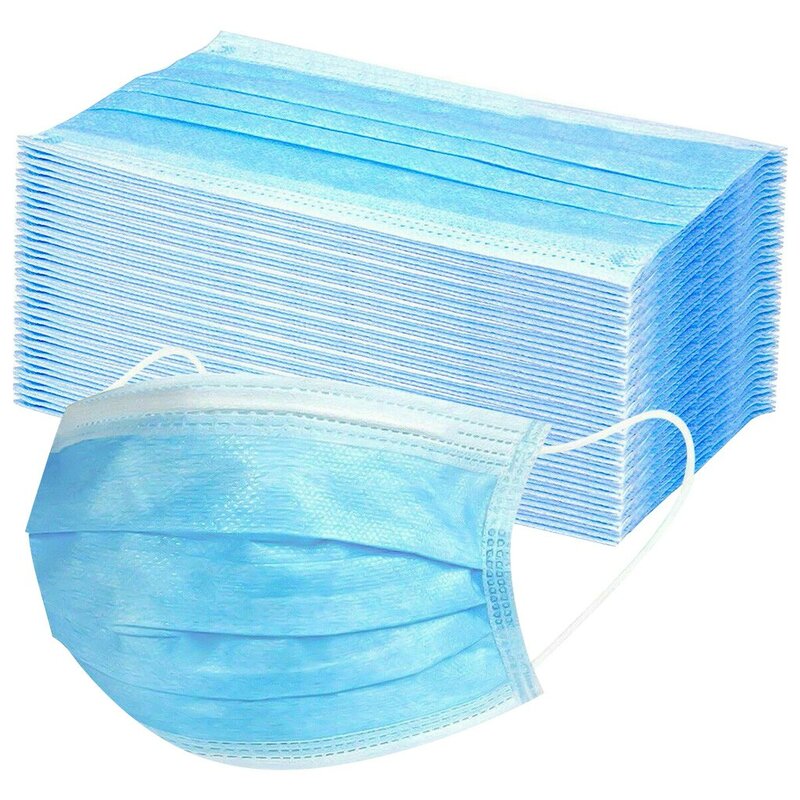 50/100 máscara protetora descartável dos pces 3 camadas dustproof máscaras protetoras da capa do lenço impedem anti-poluição as máscaras faciais das crianças